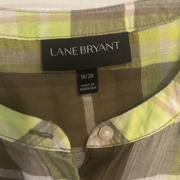 Lana Bryant long sleeve green plaid button down - Picture 2 of 2